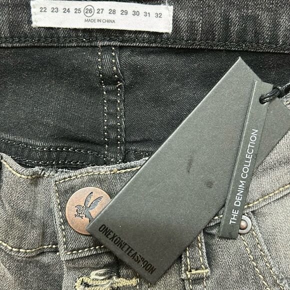 One Teaspoon Gray Skinny Leg Distressed Ankle Cropped Pants(Size 26) - Picture 10 of 10